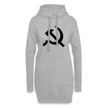Marteau - Faucille - Sweat-shirt à capuche long Femme - gris chiné - Devant