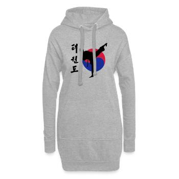 taekwondo - Sweat-shirt à capuche long Femme - gris chiné - Devant