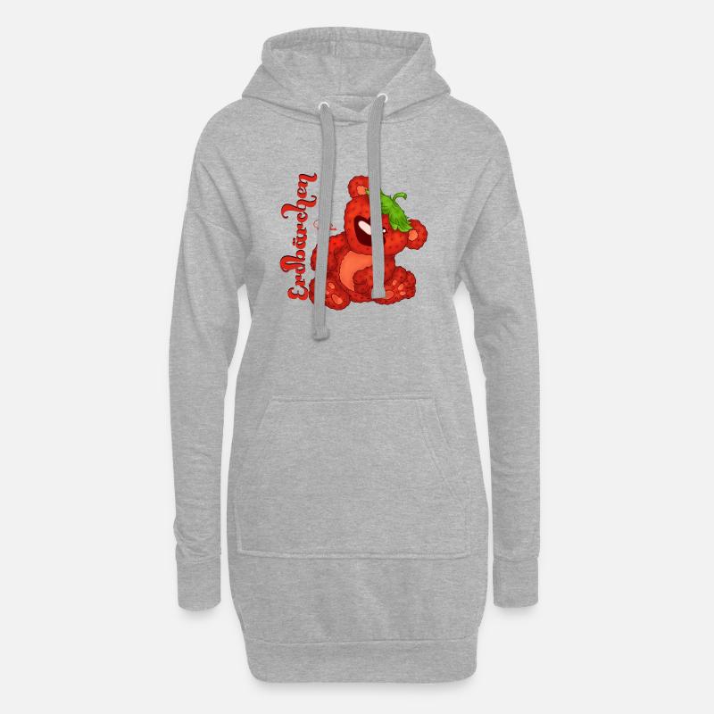 Erdbärchen mit Text - Hoodie-Kleid - Grau meliert