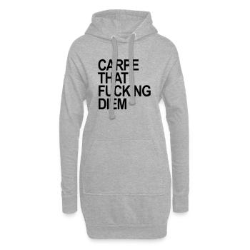 Carpe that fucking Diem - Hoodie-Kleid - Grau meliert - Vorne