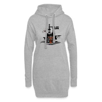 North Sea Tiger Oil Rig Platform Aberdeen - Hoodie Dress - heather grey - Front