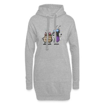 GEOlino Wadenbeißer Comic Insekten - Hoodie-Kleid - Grau meliert - Vorne