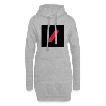 grade pompier 1ere classe - Sweat-shirt à capuche long Femme - gris chiné - Devant
