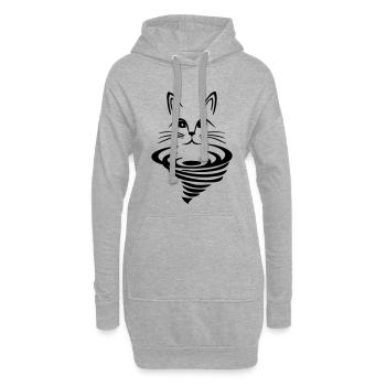 Chat sur whirlpool - Sweat-shirt à capuche long Femme - gris chiné - Devant