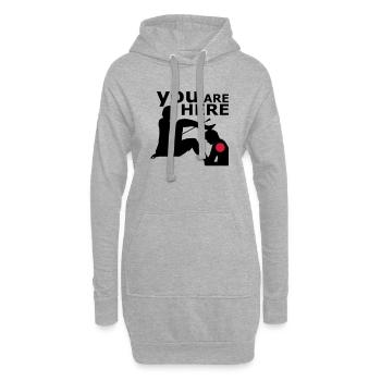 You are here - Hoodie-Kleid - Grau meliert - Vorne
