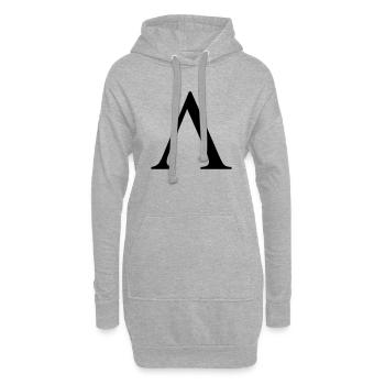lambda greek - Sweat-shirt à capuche long Femme - gris chiné - Devant