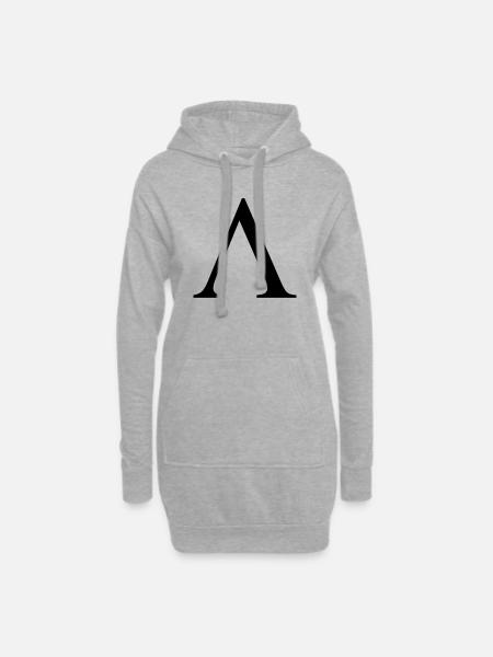 lambda greek - Hoodie-Kleid - Grau meliert