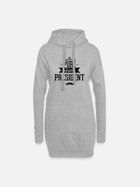 100% Super-Präsident - Hoodie-Kleid - Grau meliert