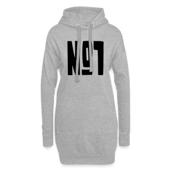 No.1 - Logo - Hoodie-Kleid - Grau meliert - Vorne