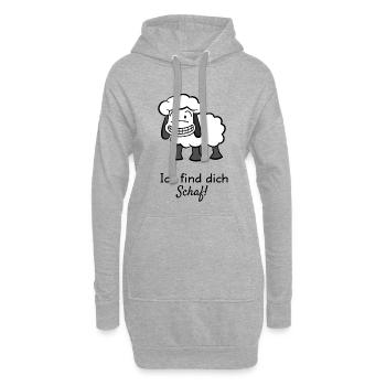 Ich find dich Schaf! - Hoodie-Kleid - Grau meliert - Vorne