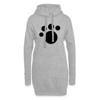 kids paw print - Hoodie-Kleid - Grau meliert - Vorne