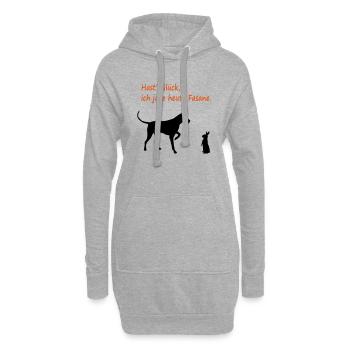 hund_jagt_fasane_neu_cb - Hoodie-Kleid - Grau meliert - Vorne