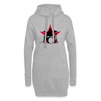 drummer_e_2c - Hoodie-Kleid - Grau meliert - Vorne