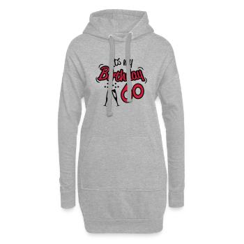 birthday_60 - Sweat-shirt à capuche long Femme - gris chiné - Devant