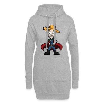 Lachender Bauer - Hoodie-Kleid - Grau meliert - Vorne