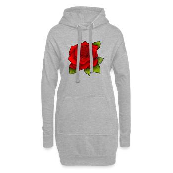 Rote Rose - Hoodie-Kleid - Grau meliert - Vorne