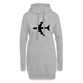 Flugzeug - Hoodie-Kleid - Grau meliert - Vorne