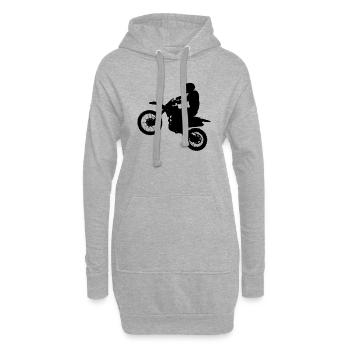 Motorcross - Hoodie-Kleid - Grau meliert - Vorne