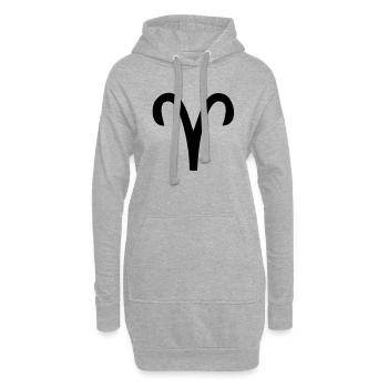 signe astrologique belier - Sweat-shirt à capuche long Femme - gris chiné - Devant