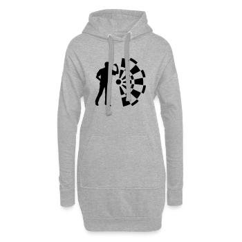 dart player - Sweat-shirt à capuche long Femme - gris chiné - Devant