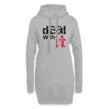 deal with it - Hoodie-Kleid - Grau meliert - Vorne