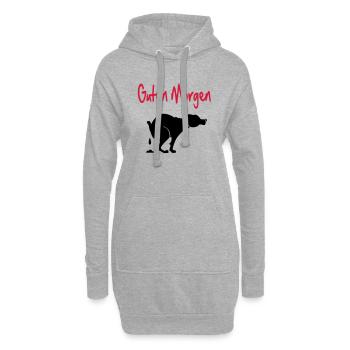 chien - Sweat-shirt à capuche long Femme - gris chiné - Devant