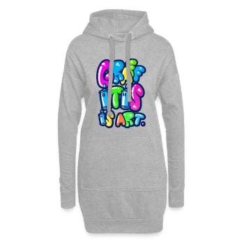 Graffitis is art multicolors - Hoodie-Kleid - Grau meliert - Vorne