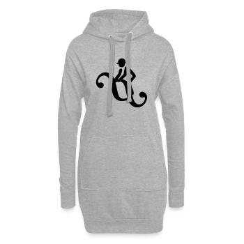 Paragraphenreiter classique - Sweat-shirt à capuche long Femme - gris chiné - Devant