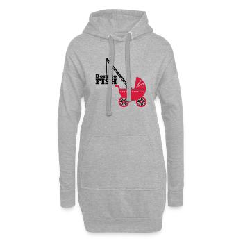 born to fish (pram, 2c) - Hoodie-Kleid - Grau meliert - Vorne