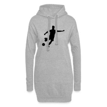 fussballer__f1 - Sweat-shirt à capuche long Femme - gris chiné - Devant
