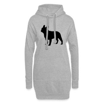 bulldog__f1 - Sweat-shirt à capuche long Femme - gris chiné - Devant