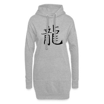 Drache - 1964, 1976, 19, 2000 - Hoodie-Kleid - Grau meliert - Vorne