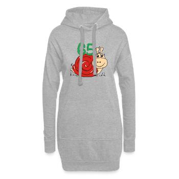 Snail 65 e anniversaire - Sweat-shirt à capuche long Femme - gris chiné - Devant