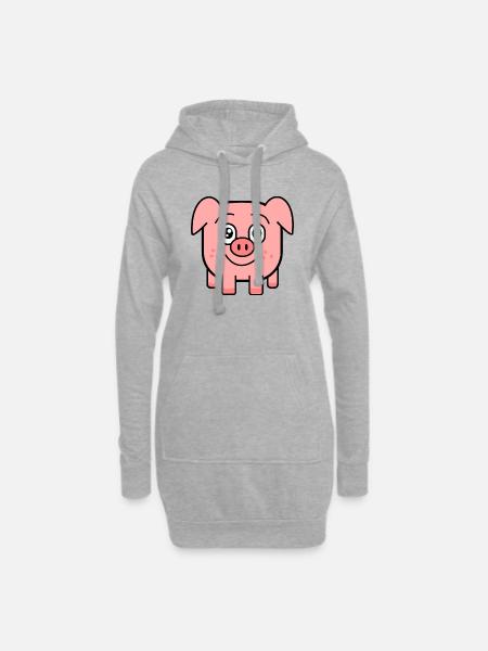 square pig - Hoodie-kjole - grå meleret