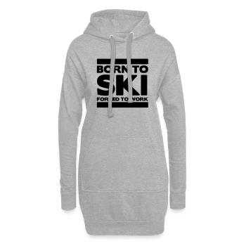 born to ski forced to work 02 - Sweat-shirt à capuche long Femme - gris chiné - Devant
