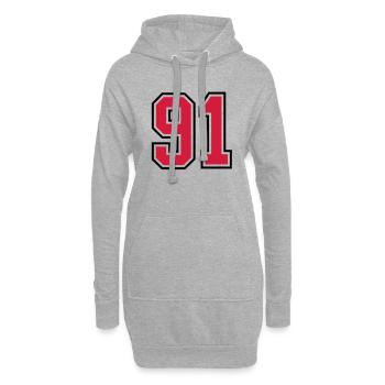 91 sports jersey football number - Hoodie-Kleid - Grau meliert - Vorne