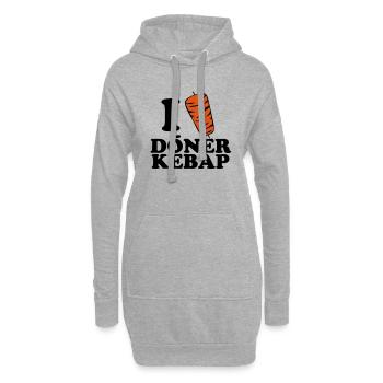 Döner - Hoodie-Kleid - Grau meliert - Vorne
