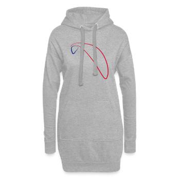 Paragliding Logo 3 - Sweat-shirt à capuche long Femme - gris chiné - Devant