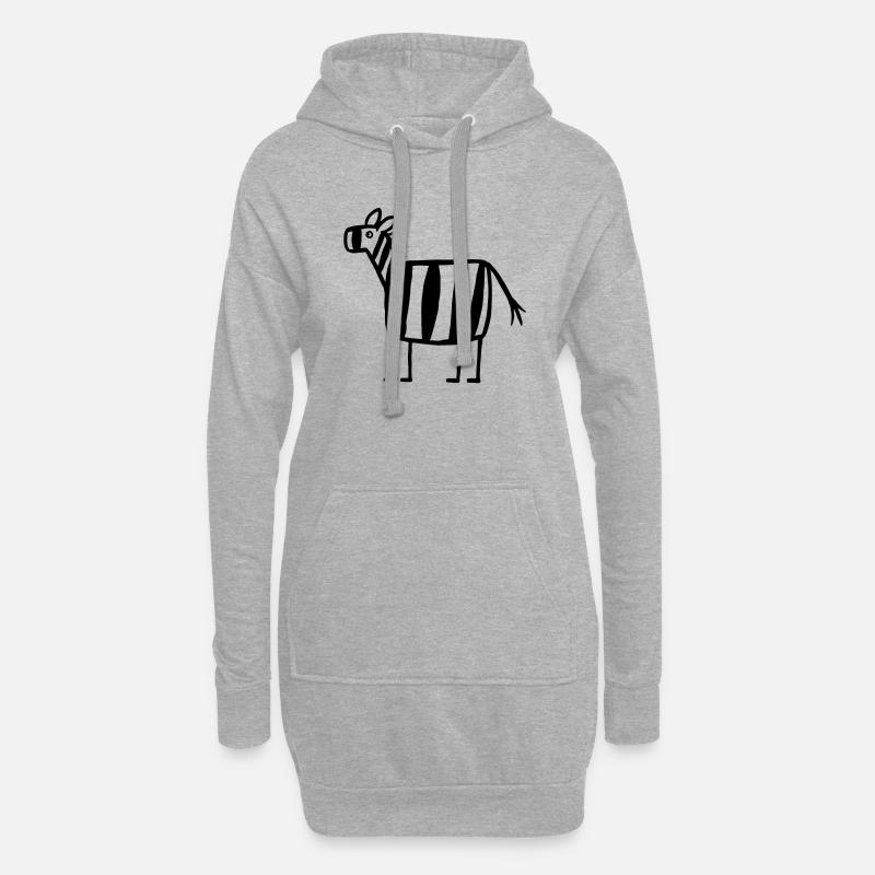Zebra - Hoodie-Kleid - Grau meliert