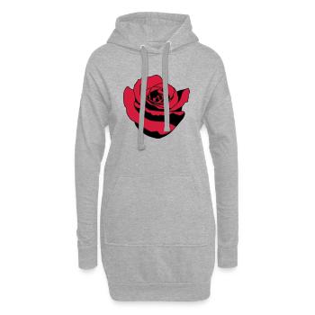 rose - Sweat-shirt à capuche long Femme - gris chiné - Devant