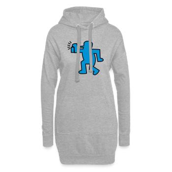 graffiti man - Sweat-shirt à capuche long Femme - gris chiné - Devant