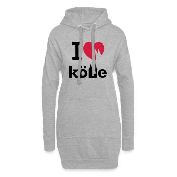 I love Kölle - Hoodie-Kleid - Grau meliert - Vorne