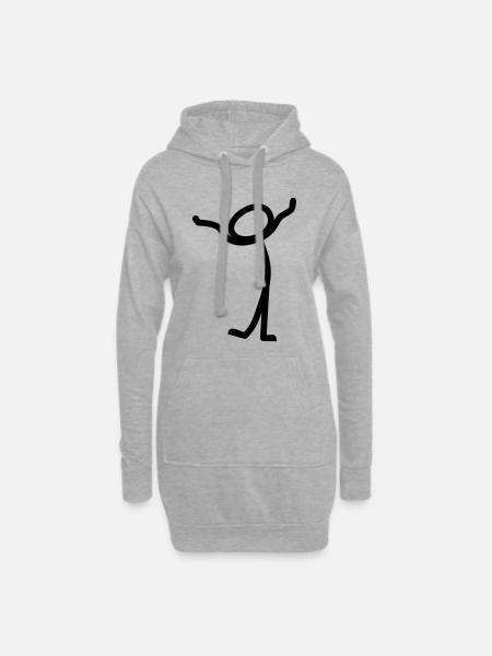 Comic - Hoodie-Kleid - Grau meliert