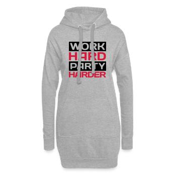 work hard party harder - Hoodie-Kleid - Grau meliert - Vorne