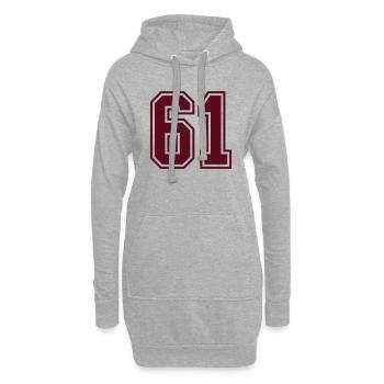 61 sports jersey football number mono - Hoodie-Kleid - Grau meliert - Vorne
