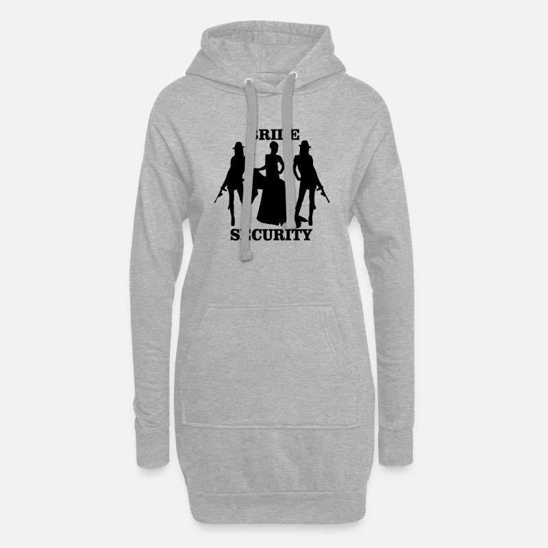 bride security - Hoodie-Kleid - Grau meliert