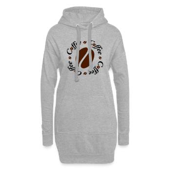 Coffee Bean Circle - Sweat-shirt à capuche long Femme - gris chiné - Devant