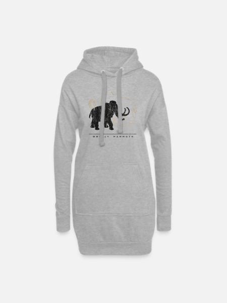 wolliges Mammut (in die Jahre gekommen) - Hoodie-Kleid - Grau meliert