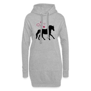 Horse with Hearts - Hoodie-Kleid - Grau meliert - Vorne