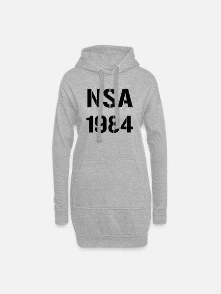 NSA 1984 - Hoodie Dress - heather grey